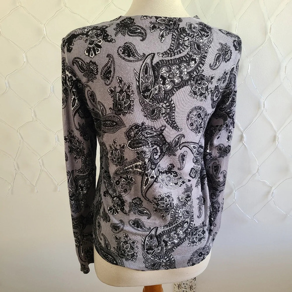 Croft & Barrow Cardigan / Gray & Black / Size Small - Picture 5 of 7